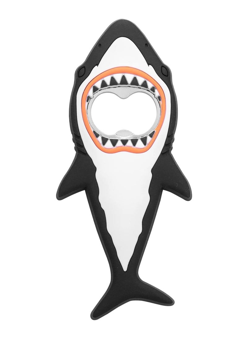 SOLARAE 2 Pcs Corkscrew, Shark Bottle Openers, Creative Shark Fridge Magnet Cartoon Ocean Animal Beer Bottle, Opener with Bottle Opener & Foil Cutter, for Bar Travel, Easy to Use - Image 1