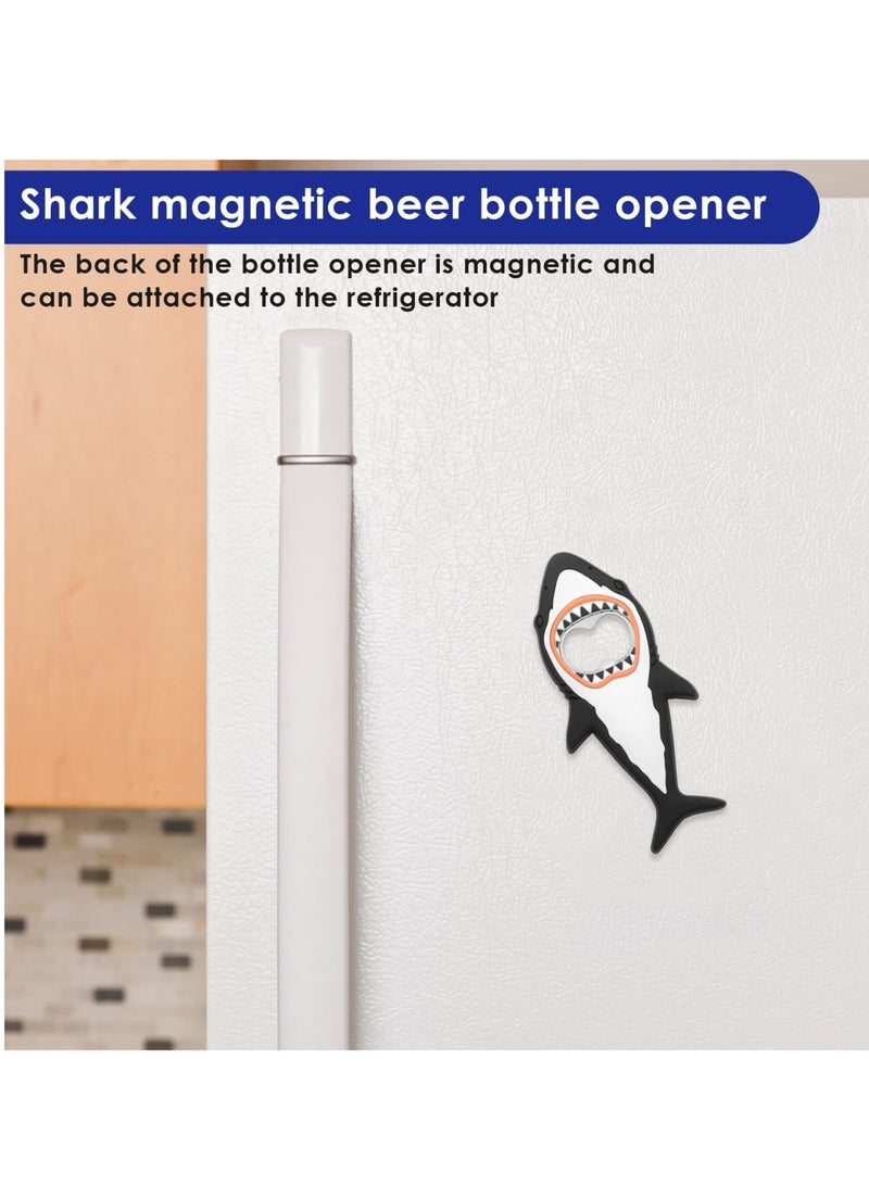 SOLARAE 2 Pcs Corkscrew, Shark Bottle Openers, Creative Shark Fridge Magnet Cartoon Ocean Animal Beer Bottle, Opener with Bottle Opener & Foil Cutter, for Bar Travel, Easy to Use - Image 3