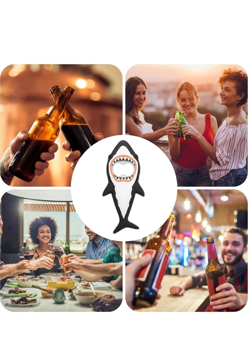 SOLARAE 2 Pcs Corkscrew, Shark Bottle Openers, Creative Shark Fridge Magnet Cartoon Ocean Animal Beer Bottle, Opener with Bottle Opener & Foil Cutter, for Bar Travel, Easy to Use - Image 5
