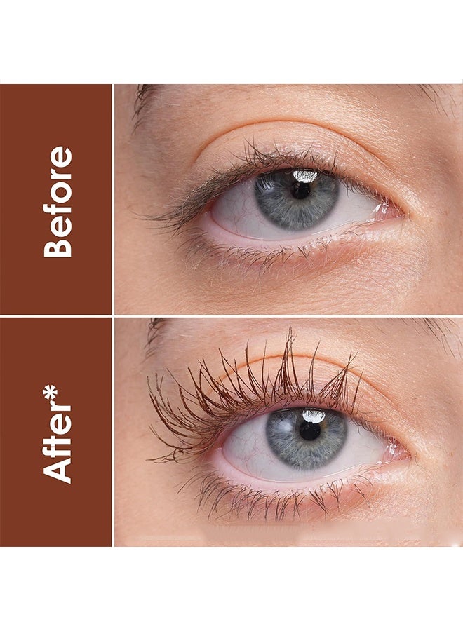 ماكس فاين ماسكارا إكستريم بيغ 5D فوليوم للرموش، ماسكارا ملونة بتمديدات الألياف، تدوم طويلاً، مضادة للتلطيخ، غير متكتلة، تعطي تجعيدًا وحجمًا للرموش لتطويل رموش ساحرة، البني 02 - Image 4