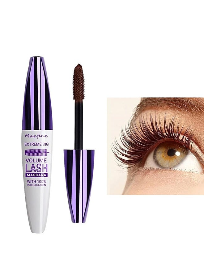 ماكس فاين ماسكارا إكستريم بيغ 5D فوليوم للرموش، ماسكارا ملونة بتمديدات الألياف، تدوم طويلاً، مضادة للتلطيخ، غير متكتلة، تعطي تجعيدًا وحجمًا للرموش لتطويل رموش ساحرة، البني 02 - Image 1