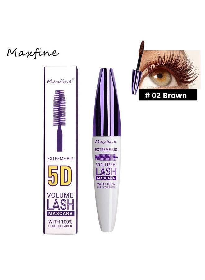ماكس فاين ماسكارا إكستريم بيغ 5D فوليوم للرموش، ماسكارا ملونة بتمديدات الألياف، تدوم طويلاً، مضادة للتلطيخ، غير متكتلة، تعطي تجعيدًا وحجمًا للرموش لتطويل رموش ساحرة، البني 02 - Image 2