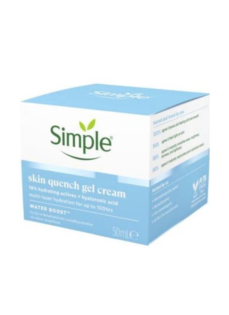 Simple Skin Quench Hydrating Gel Cream 50ml – Hyaluronic Acid Moisturizer for Soft Supple Skin - Image 1