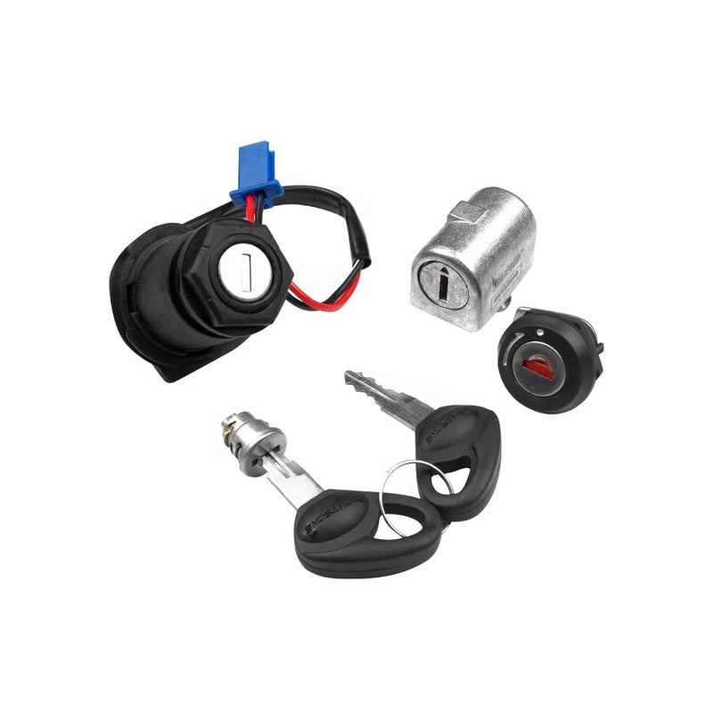 Deutsche Cylindrical Ignition Lock Kit Compatible With Bajaj Caliber/CT 100 (Set of 4) Consisting of Ignition Lock, Handle Lock, Petrol Tank Lid Lock & Tool Box Lock | 4 Pin - Image 1