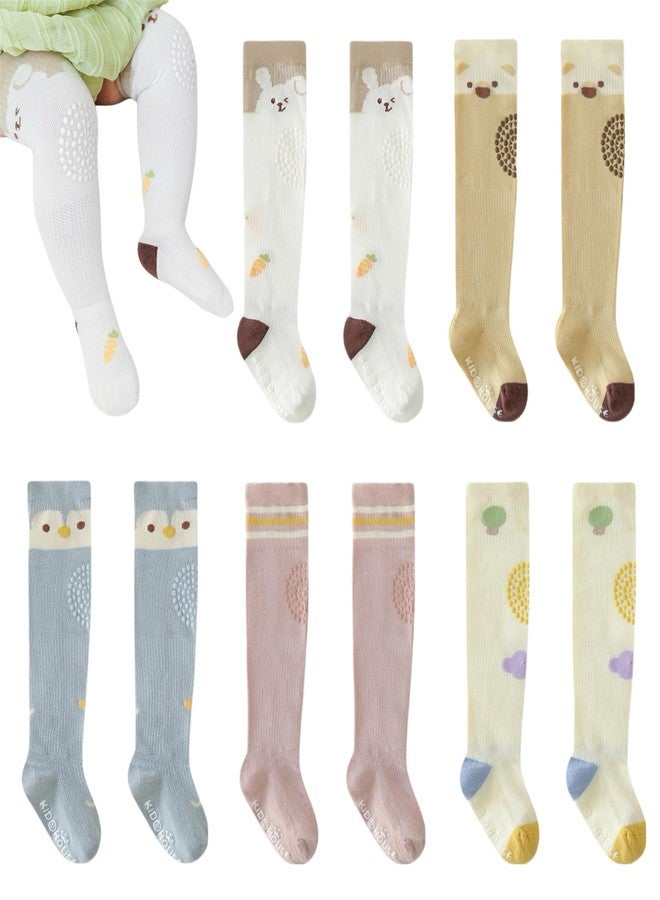 NEMOGLOBAL Toddler Baby Knee High Non-skid Socks with Grips Boy Girl Non Slip Sock Infant Crawling Stocking for Spring Summer Autumn (US, Age, 0 Months, 12 Months, Style1) - Image 1