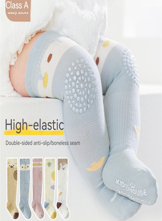NEMOGLOBAL Toddler Baby Knee High Non-skid Socks with Grips Boy Girl Non Slip Sock Infant Crawling Stocking for Spring Summer Autumn (US, Age, 0 Months, 12 Months, Style1) - Image 4