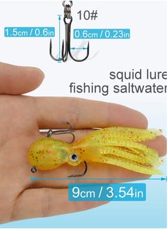 Excefore Fishing Lure Set, 5 Pcs Saltwater Fishing Lures Tackle, Octopus Soft Fishing Lure with Skirt Tail, Lingcod Rockfish Jigs for Saltwater Ocean Fishing  - Image 3