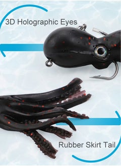 Excefore Fishing Lure Set, 5 Pcs Saltwater Fishing Lures Tackle, Octopus Soft Fishing Lure with Skirt Tail, Lingcod Rockfish Jigs for Saltwater Ocean Fishing  - Image 5