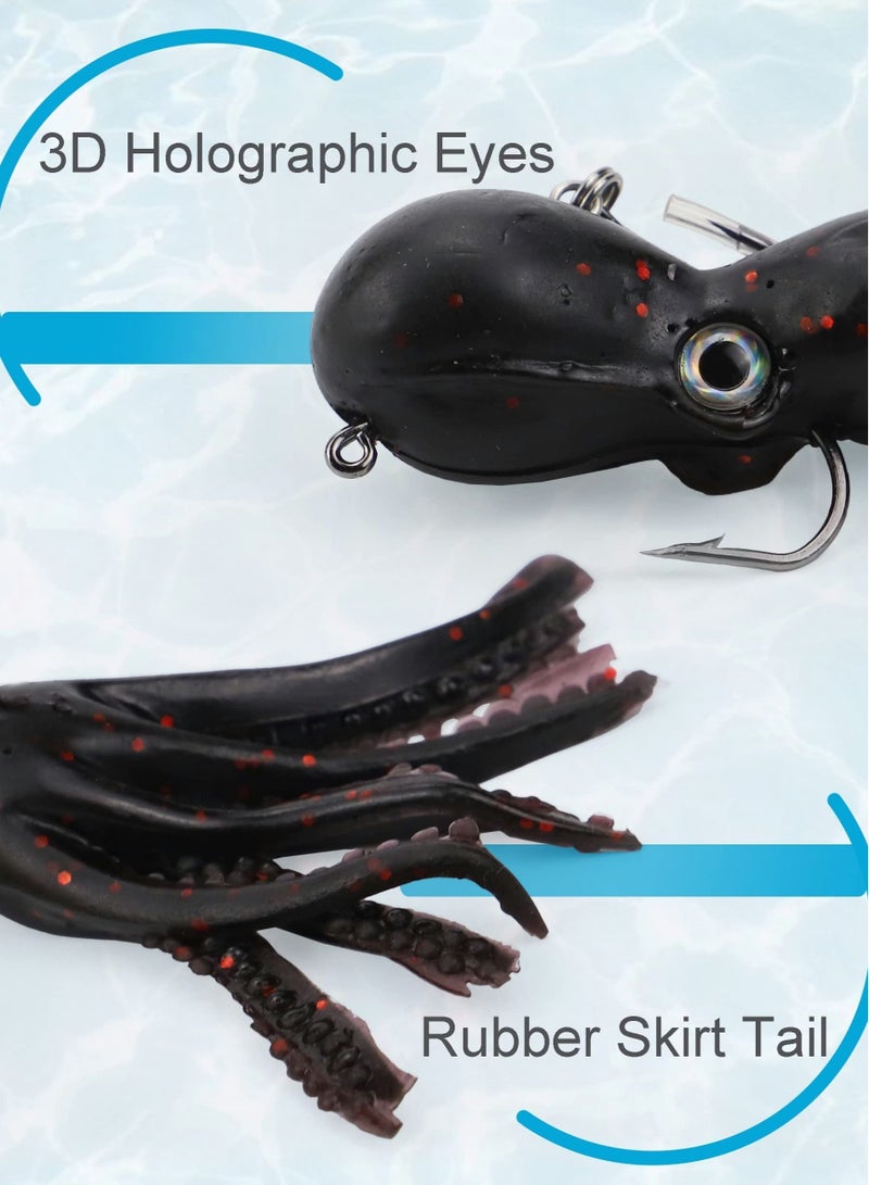 Excefore Fishing Lure Set, 5 Pcs Saltwater Fishing Lures Tackle, Octopus Soft Fishing Lure with Skirt Tail, Lingcod Rockfish Jigs for Saltwater Ocean Fishing  - Image 5