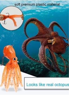 Excefore Fishing Lure Set, 5 Pcs Saltwater Fishing Lures Tackle, Octopus Soft Fishing Lure with Skirt Tail, Lingcod Rockfish Jigs for Saltwater Ocean Fishing  - Image 2