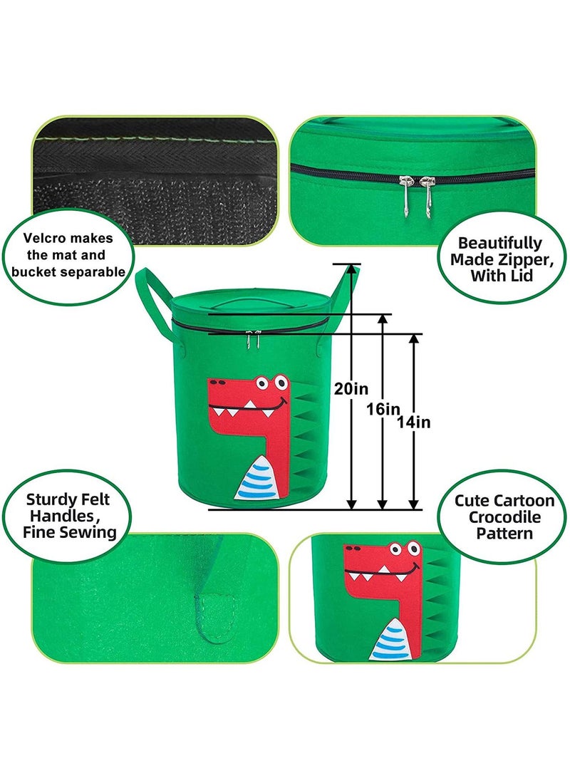 Y&D Felt Storage Bag Toy Game Mat 2-In-1 Drawstring Toy Storage Bag  - Image 2