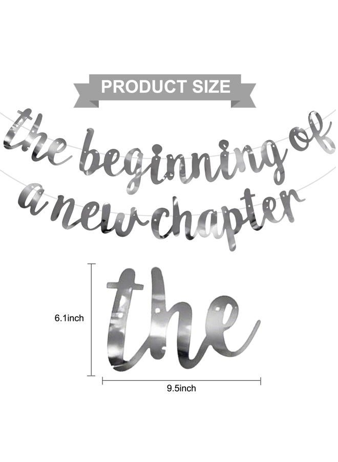 BEISHIDA 200gpet Silver Glitter DIY Letter Banner The Beginning of A New Chapter Banner - Image 2