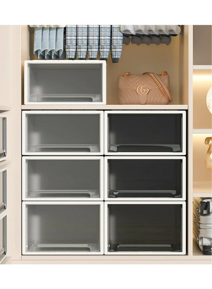 Single-Drawer Wardrobe Organizer | 18L Storage Box with Anti-Slip Bottom | Thickened PP Material for Underbed/Closet Clothes Storage 