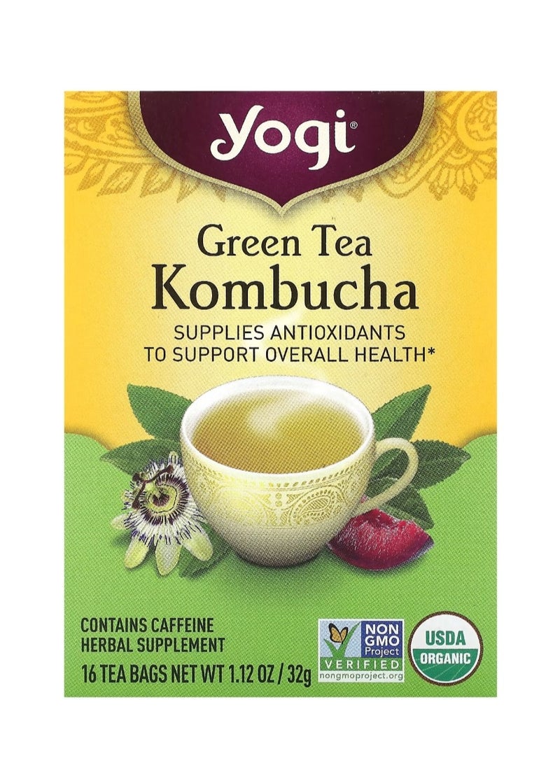 Yogi Tea Green Tea Kombucha 16 Tea Bags 1.12 oz (32 g)  - Image 1