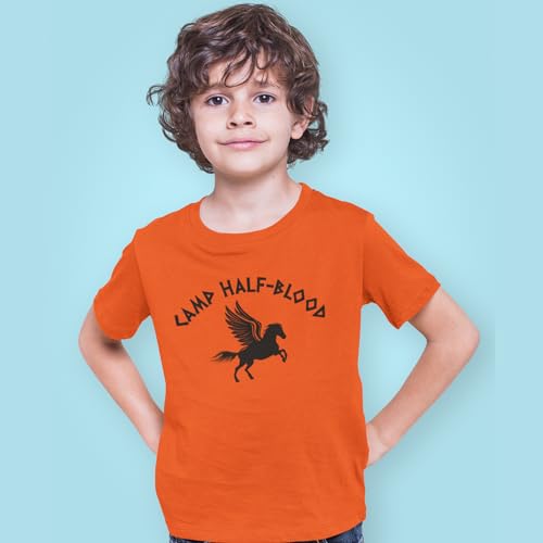 shop4ever Camp Half Blood Youth's T-Shirt Demigod Child's Tee Large Orange 0 - Image 3