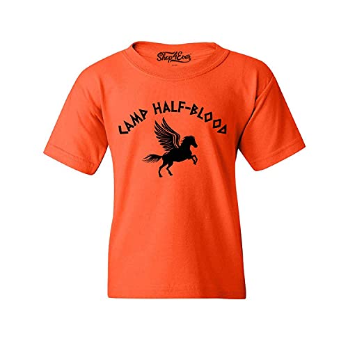 shop4ever Camp Half Blood Youth's T-Shirt Demigod Child's Tee Large Orange 0 - Image 1
