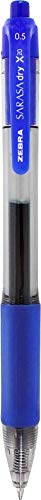 Zebra Pen Sarasa Dry X20 Retractable Gel Pens 05mm Medium Point Blue Ink with Rapid Fast Dry Ink Technology Ideal for the LeftHanded Eliminates Smudging and Smearing in Seconds 12Pack 46720 - Image 3