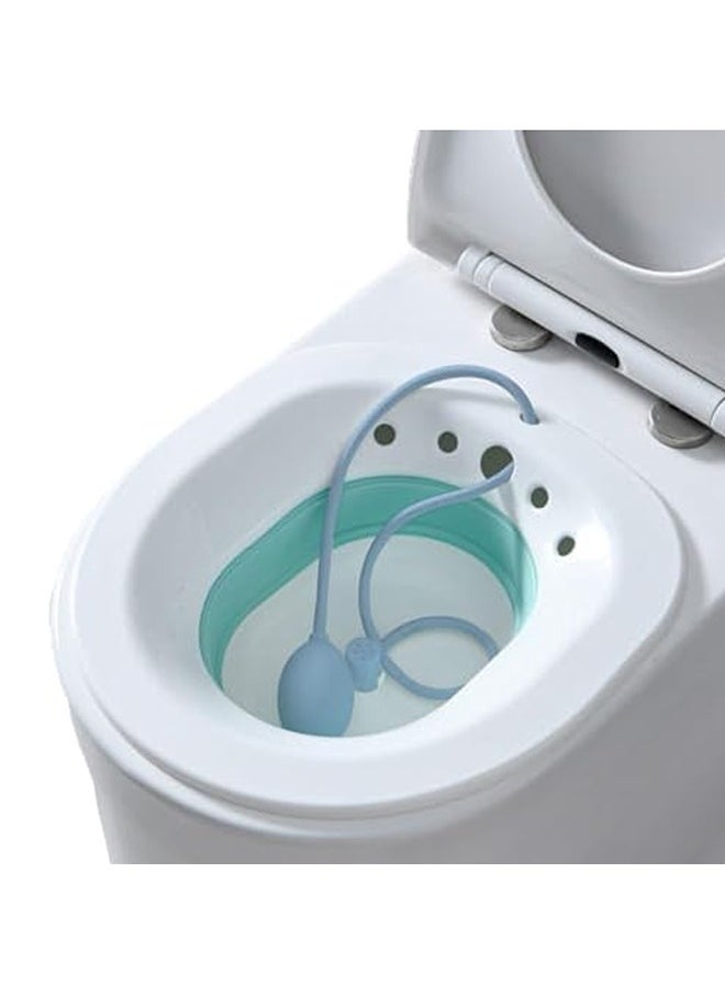 URGAID - Sitz Bath with Flush Pump – Foldable, No-Overflow Design | Fits Most Standard Toilet Seats | Postpartum & Hemorrhoid Relief - Image 1