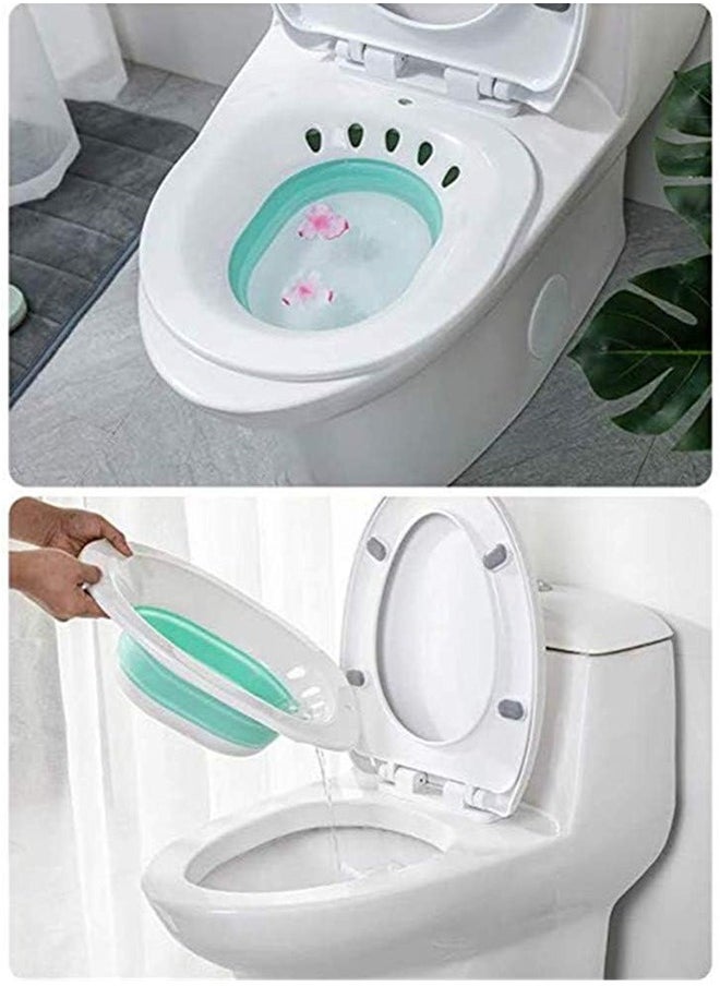 URGAID - Sitz Bath with Flush Pump – Foldable, No-Overflow Design | Fits Most Standard Toilet Seats | Postpartum & Hemorrhoid Relief - Image 1