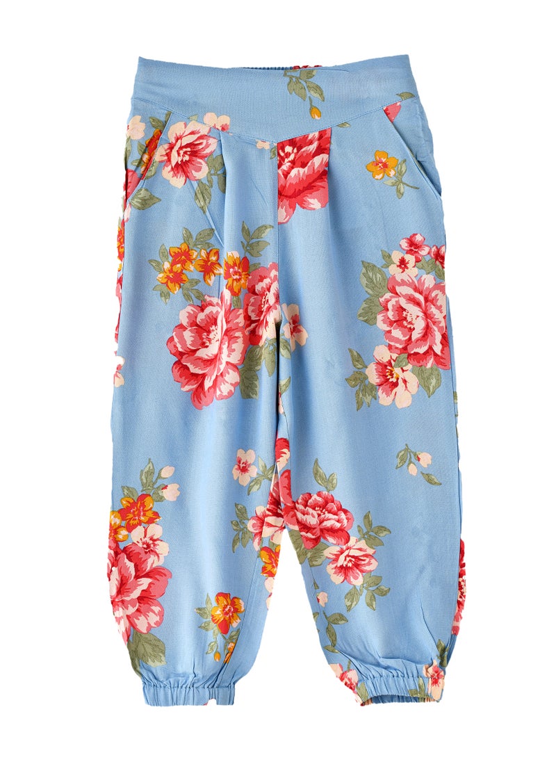 Jelliene Girls' Floral Print Harem Pants  - Image 1