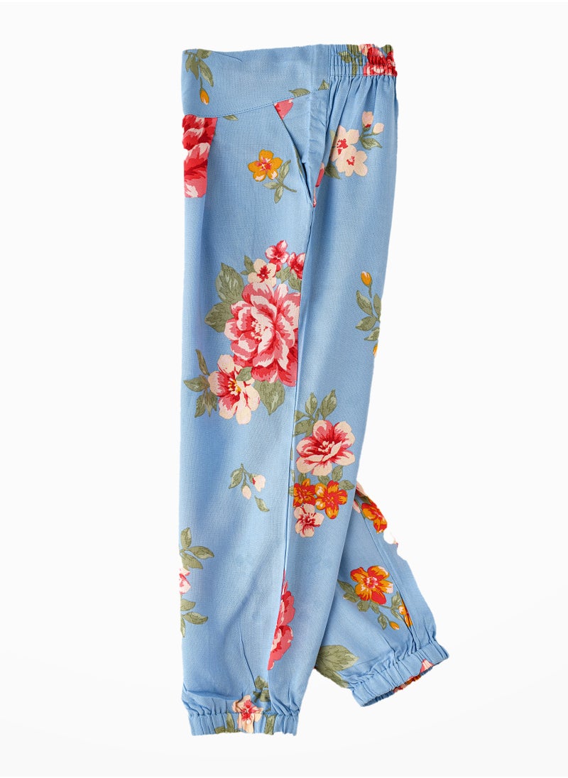 Jelliene Girls' Floral Print Harem Pants  - Image 3