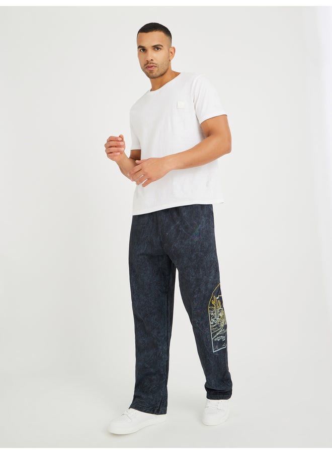 Styli Styli Placement Print Acid Wash Oversize Joggers  - Image 2