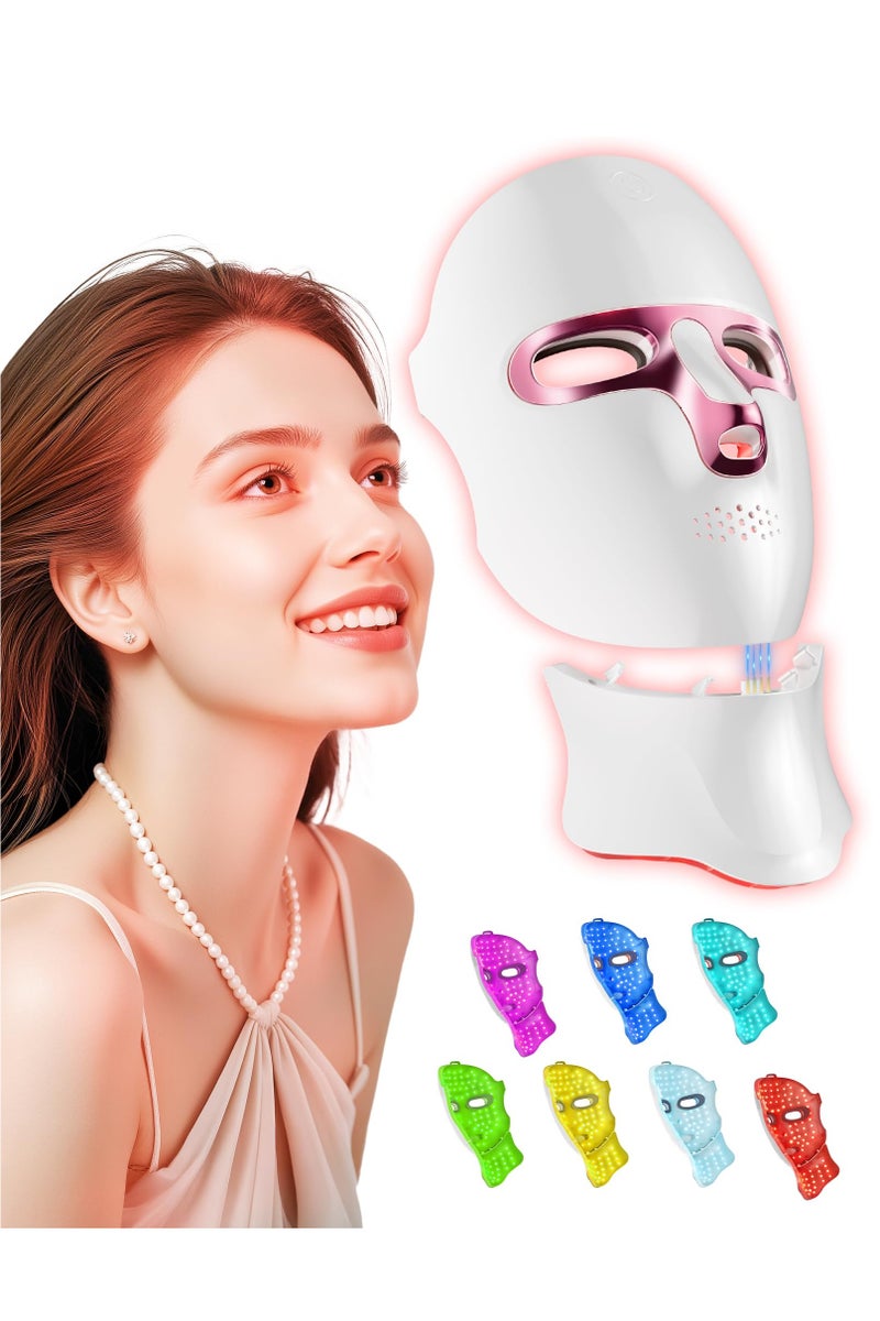 LED Face Masks, Red Light Therapy Mask for Face & Neck, USB C Rechargeable,Infrared Mask for Home Working Travel Yoga - Image 1