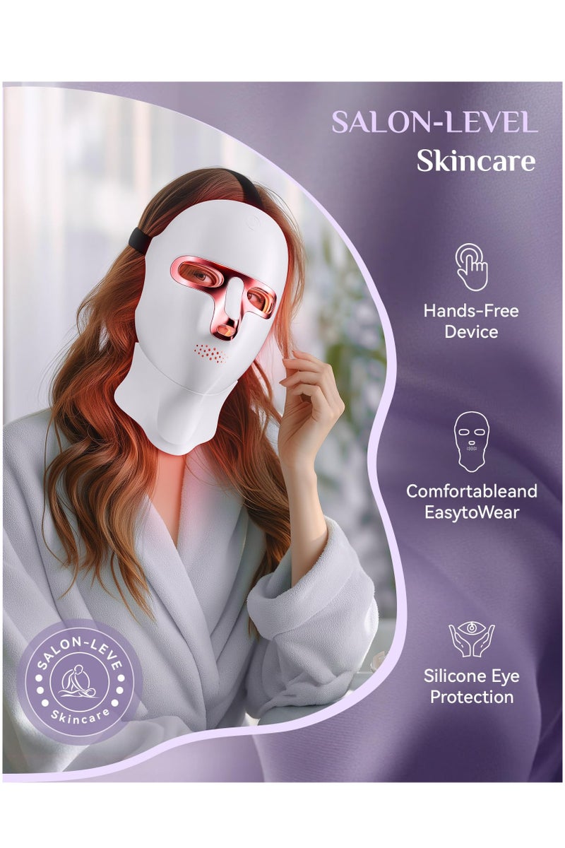 LED Face Masks, Red Light Therapy Mask for Face & Neck, USB C Rechargeable,Infrared Mask for Home Working Travel Yoga - Image 4