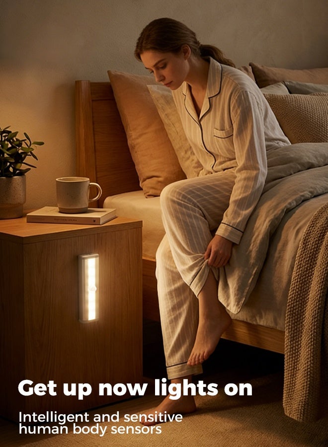 أرابايت مصباح LED ذكي يعمل بالأشعة تحت الحمراء مع مستشعر حركة الجسم البشري، قابل للشحن اللاسلكي، مزود بمغناطيس، مناسب للخزائن والملابس، قابل لإعادة الشحن، ومناسب للاستخدام الليلي في غرف النوم. - Image 5