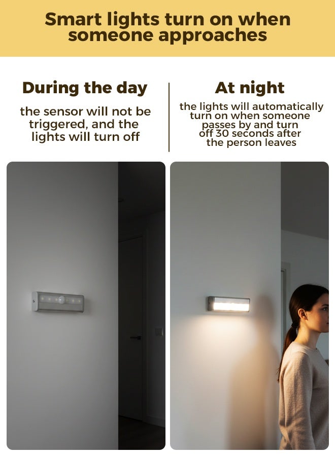 أرابايت مصباح LED ذكي يعمل بالأشعة تحت الحمراء مع مستشعر حركة الجسم البشري، قابل للشحن اللاسلكي، مزود بمغناطيس، مناسب للخزائن والملابس، قابل لإعادة الشحن، ومناسب للاستخدام الليلي في غرف النوم. - Image 2
