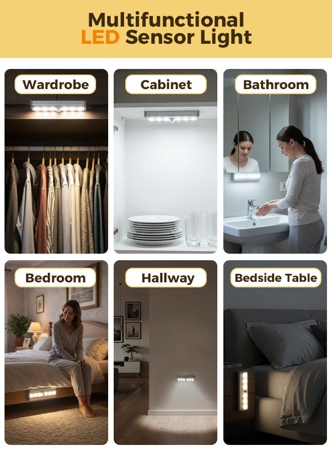 أرابايت مصباح LED ذكي يعمل بالأشعة تحت الحمراء مع مستشعر حركة الجسم البشري، قابل للشحن اللاسلكي، مزود بمغناطيس، مناسب للخزائن والملابس، قابل لإعادة الشحن، ومناسب للاستخدام الليلي في غرف النوم. - Image 3