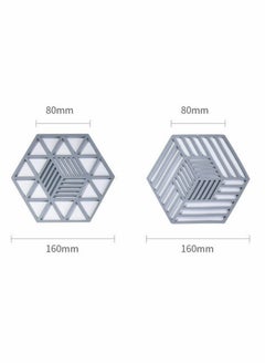 KASTWAVE Silicone Pot Holders Pads, Silicone Table Mats, Non-Slip Pot Holder Coasters Cup Mat, for Kitchen Cooking and Dining Table, Pad Hot Pads, Spoon Rest 6PCS (Gray)  - Image 2