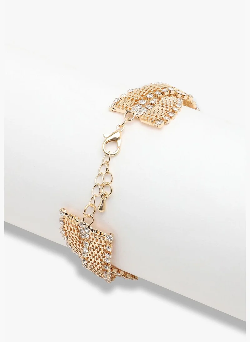 SOHI Gold Plated Party Rhinestones Bracelet For Women