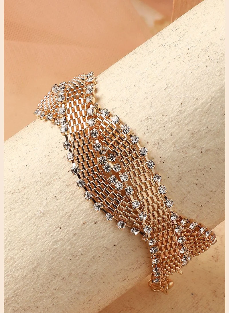 SOHI Gold Plated Party Rhinestones Bracelet For Women