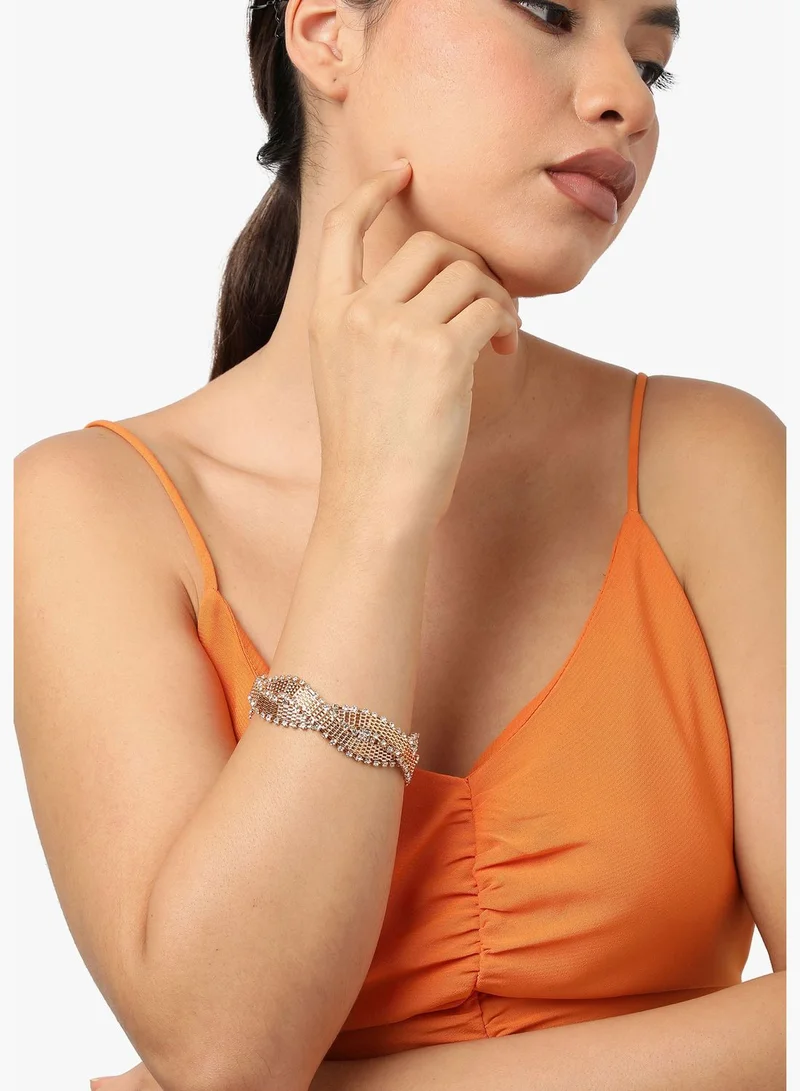 SOHI Gold Plated Party Rhinestones Bracelet For Women