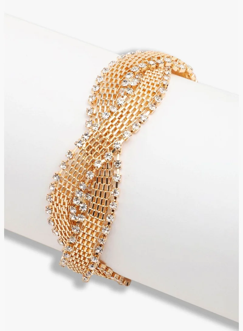 SOHI Gold Plated Party Rhinestones Bracelet For Women