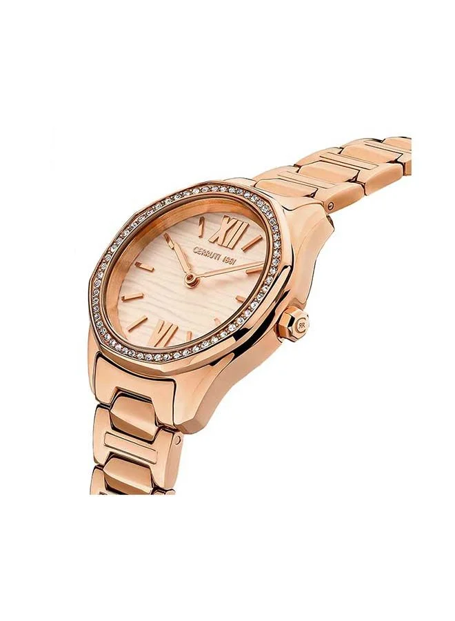 CERRUTI 1881 Bretagna  30mm Women's Analog Watch with Rose Gold Stainless Steel Bracelet