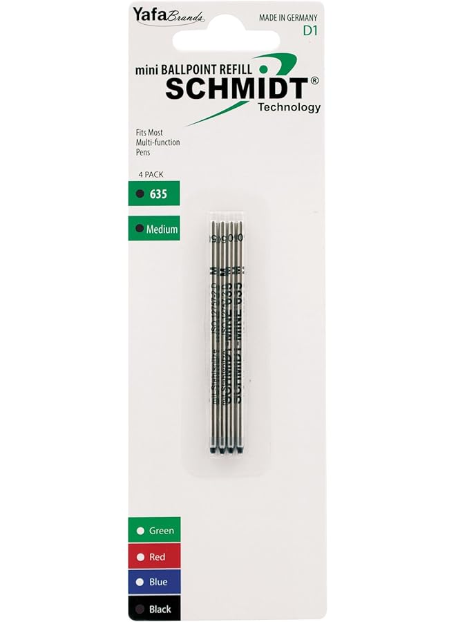 شميت 635 Mini D1 قلم حبر جاف متوسط الحجم، 4 عبوات، أسود Sc58149 - Image 1