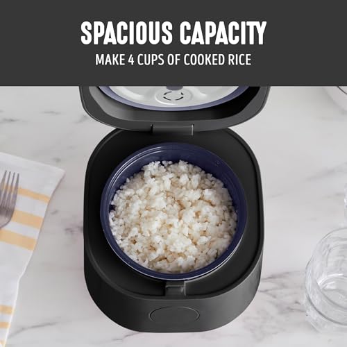 GreenLife Digital Rice Cooker, 2-Cups Uncooked/4-Cups Cooked, Removable Nonstick Ceramic PFAS-Free Pot, One-Touch Presets, Oats, Quinoa, Brown Rice, Auto Keep Warm, Fuzzy Logic Tech, 1.5QT, Black - Image 2