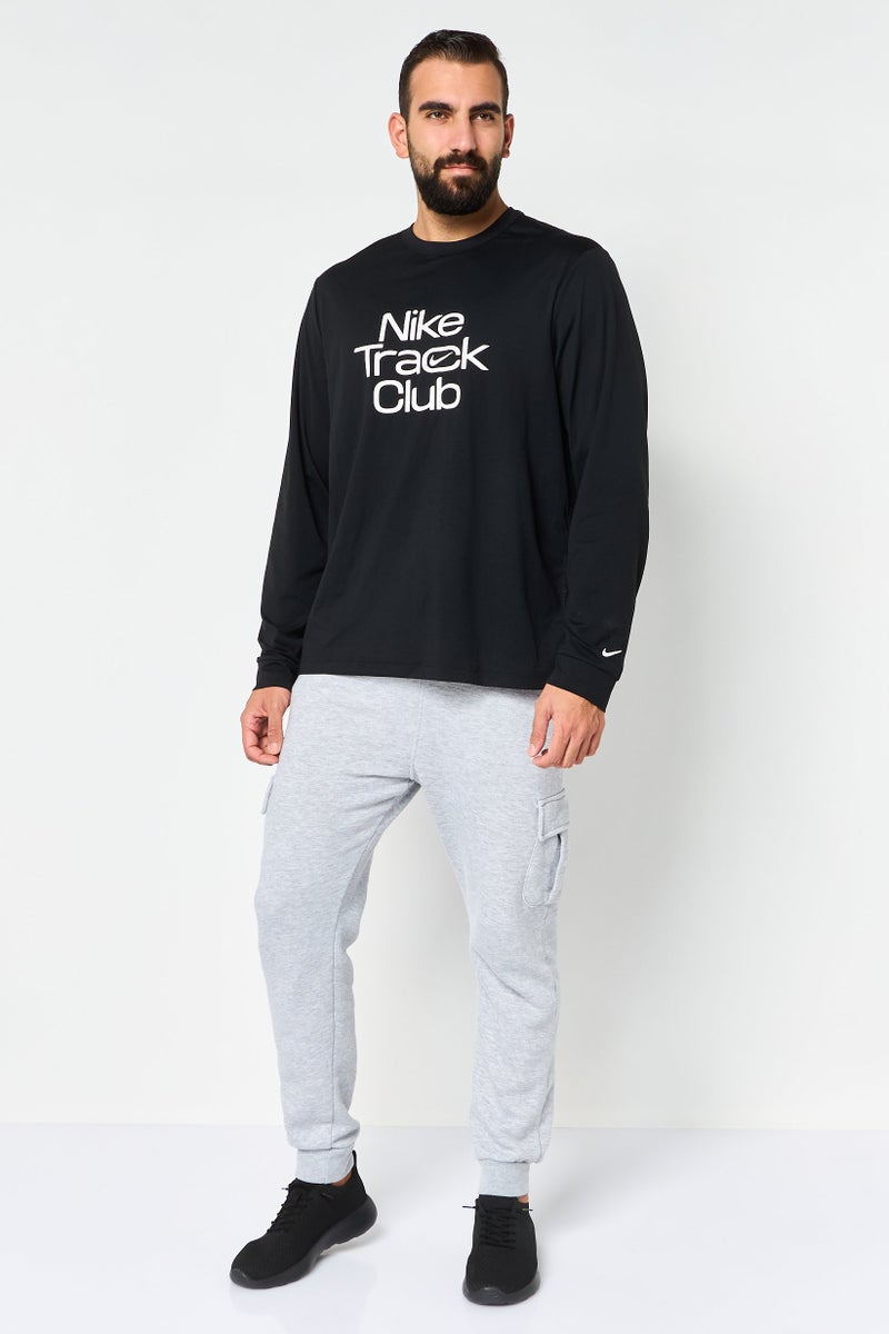 Nike Men Sportswear Fit Long Sleeve Running T-Shirt, Black - Image 2