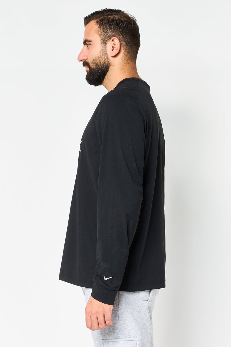 Nike Men Sportswear Fit Long Sleeve Running T-Shirt, Black - Image 3