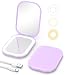 Gospire Lighted Compact Mirror with Light and Magnification 1X3X Stepless Dimming and ThreeColor Adjustable Lights Rechargeable Battery and Compact Size for Purse and Travel Purple - Image 2