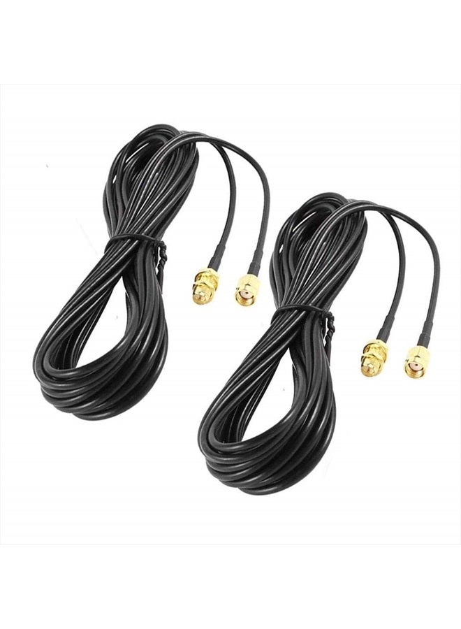 CORONIR 1m 3ft Cable RP-SMA Coaxial Extension Cable Male to Female Connector for Wireless LAN Router Bridge & Cellular Antenna, Not for TV-2pack  - Image 1