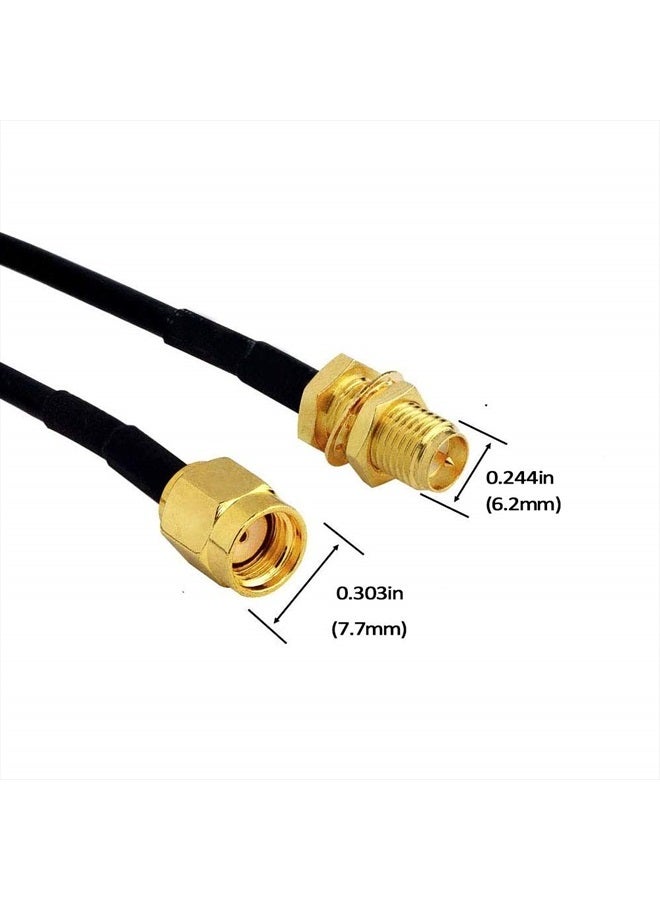 CORONIR 1m 3ft Cable RP-SMA Coaxial Extension Cable Male to Female Connector for Wireless LAN Router Bridge & Cellular Antenna, Not for TV-2pack  - Image 2