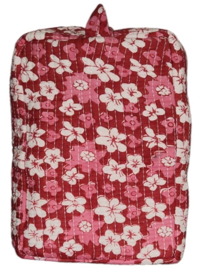 Eddika Quilted Hand Block Printed Cotton Multipurpose Extra Large Cosmetic Bags for Storage, Travel Kit, Makeup Pouches,Toiletry Bag eeltpcb08 - Image 3