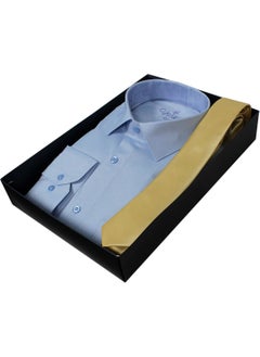 Men's Blue Shirt Gold Yellow Tie Shirt Combination Set - pzsku/Z06837640407143F2EAD3Z/45/_/1731283843/15ca4ee6-c21a-4952-a27c-2cc267996ba6