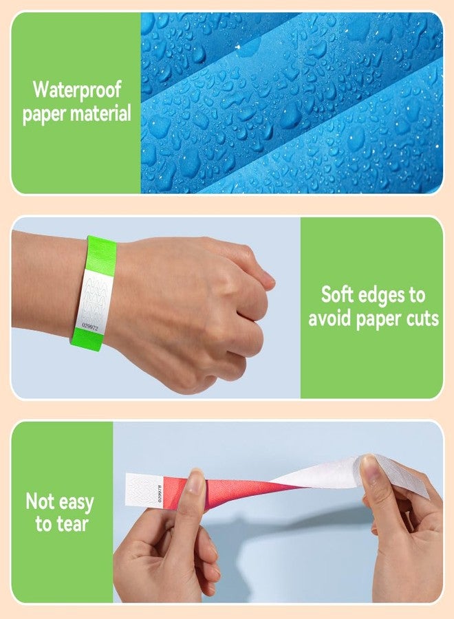 TsMADDTs 150PCS Paper Wristbands for Events Paper Wristbands Waterproof Printable Wrist Straps(Green, Blue, Red) - Image 4