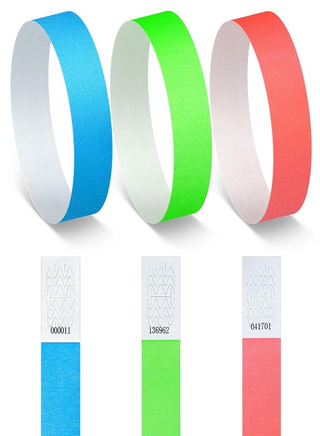 TsMADDTs 150PCS Paper Wristbands for Events Paper Wristbands Waterproof Printable Wrist Straps(Green, Blue, Red) - Image 1