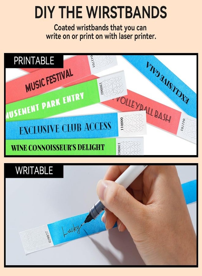 TsMADDTs 150PCS Paper Wristbands for Events Paper Wristbands Waterproof Printable Wrist Straps(Green, Blue, Red) - Image 5