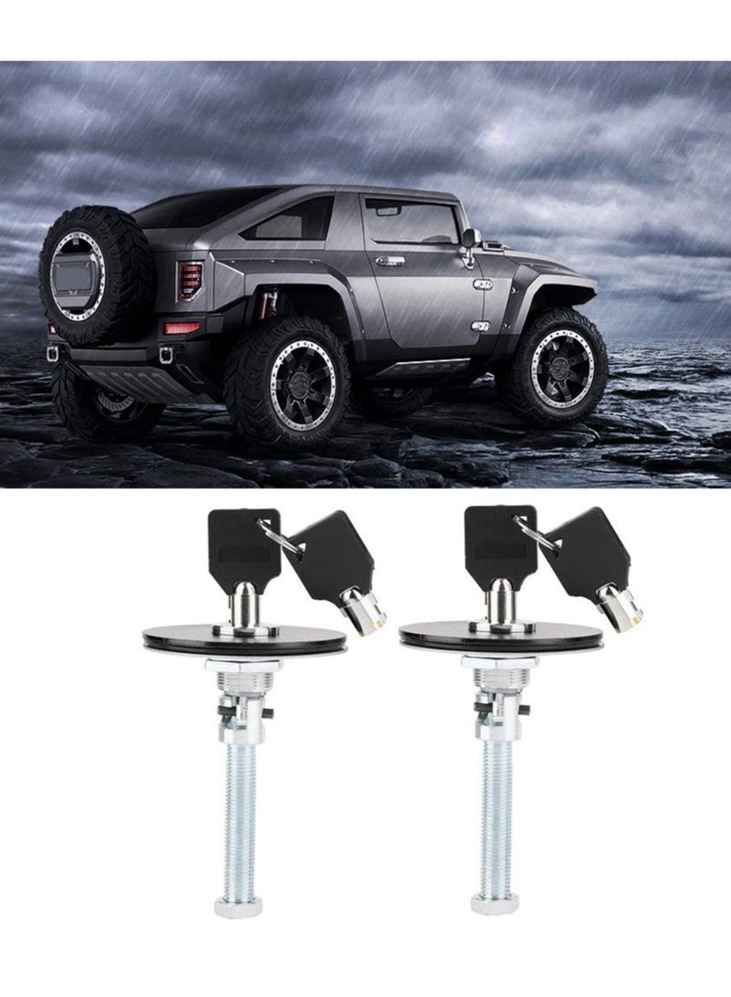 Universal Aluminum Alloy Car Hood Lock Kit with Safety Latch Pins - 2 Black Keys for Engine Cover - Image 4